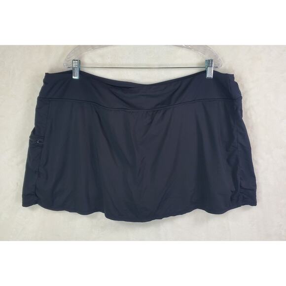 Beach House Plus Size Emma Pull On Swim Skort Black Size 24W Skirt 3X - Picture 5 of 8